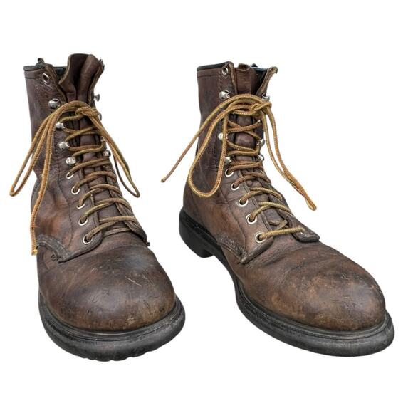 Vintage Red Wing Brown Leather Steel Toe Work Boot Size US 6.5 D - Picture 5 of 10